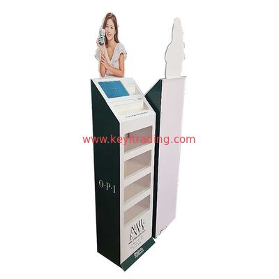 Tienda de cosméticos piso de pie 4 Tier Opi Polvo de uñas mostrador
