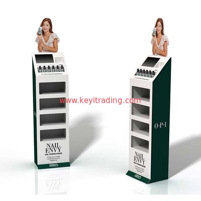 Tienda de cosméticos piso de pie 4 Tier Opi Polvo de uñas mostrador