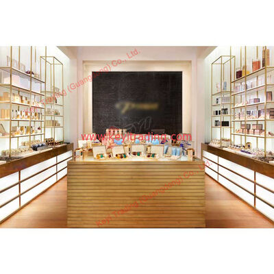 Tienda de diseño personalizado Venta al por menor Receptor publicitario acrílico Display de maquillaje cosmético Estand de soporte de cosméticos mostrador