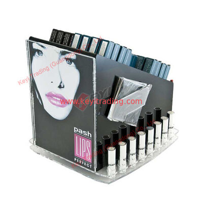 Caja de almacenamiento de lápiz labial acrílico, soporte para cosméticos, organizador de esmalte de uñas de maquillaje transparente, pantalla acrílica