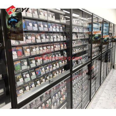 Vitrina de tarjetas PSA personalizada, rieles acrílicos extraíbles con puerta con cerradura, tarjetas de béisbol, exhibición de varias tarjetas TCG