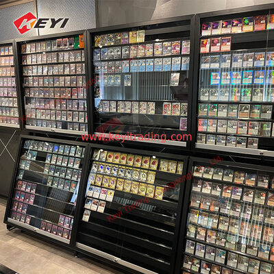 Repostionable Rail Card Display Case Retail Wholesale Trading Card metal and acrylic Display rack