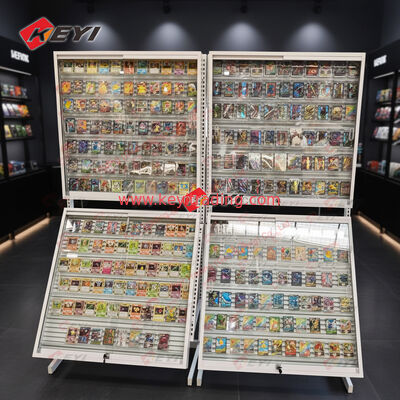 Good Quality Customized Size High Definition Glass TCG Cards Cabinet Free-Stranding Metal Frame for Pokémon Card Display