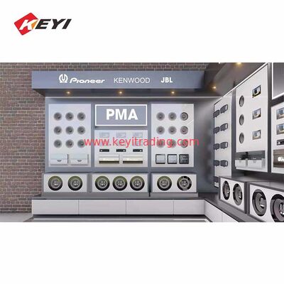 Custom Design MDF Retail Furniture System Car Audio Display Stand with led light