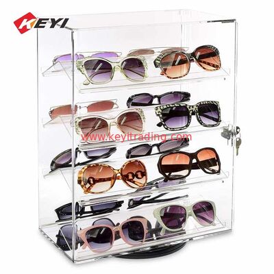Cuadro de pantalla de gafas de sol acrílicas transparentes y cerrables