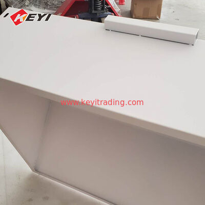 Estante de almacenamiento de energía de suelo de metal blanco extraíble para mostrar el aceite de motor
