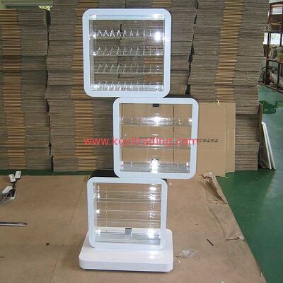 El maquillaje de encargo de la fábrica de China coloca el estante de exhibición derecho del esmalte de uñas del piso