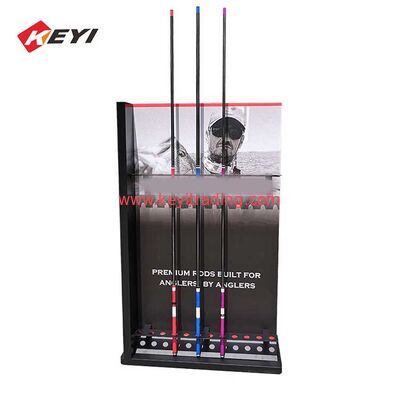 Metal And Wooden materials floor standing Fishing Rod Display Stand