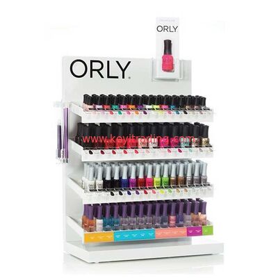 Modern Fashion Countertop White Metal Nail Polish Display - 3 Shelves