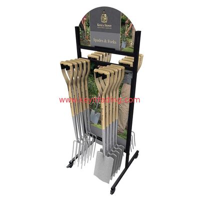 Flood Standing 2 Way Metal Garden Tools Display Rack For Shovel