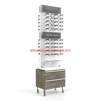 Factory Custom Optical Shop Floor Tower Wooden Furniture Eyewear Displays