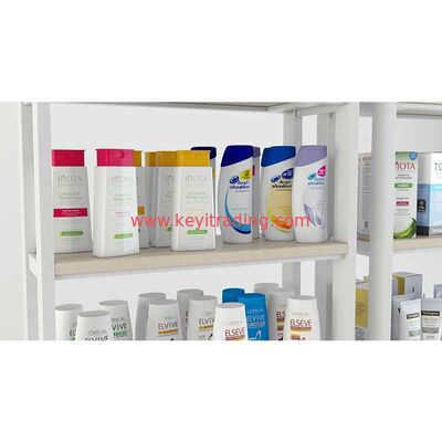 Estante de exhibición de los cosméticos de la tienda al por menor del soporte del maquillaje del piso - estante de madera 4