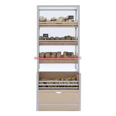 Supermarket Shelves Floor Bread Rack Display Stand Custom Bakery Display