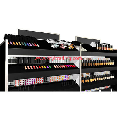 Soporte de exhibición del maquillaje de la grada del piso 4 de la tienda de cosméticos para el lápiz labial