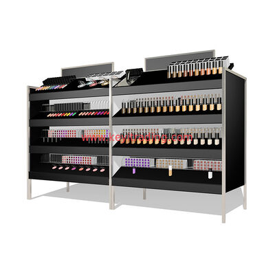 Soporte de exhibición del maquillaje de la grada del piso 4 de la tienda de cosméticos para el lápiz labial