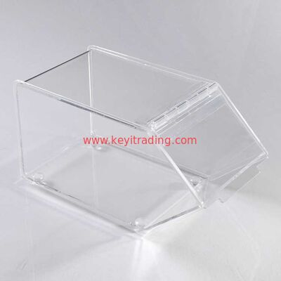 Caja de dulces de acrílico transparente, contenedor de almacenamiento dulce personalizado, venta al por mayor, con tapa
