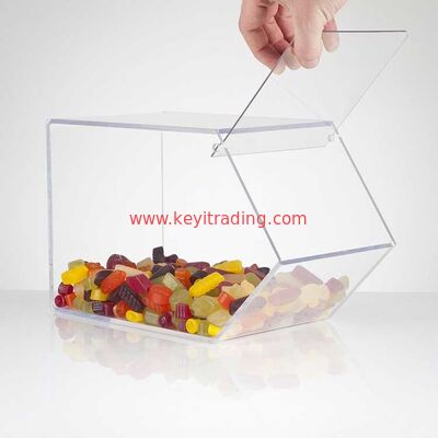 Caja de acrílico transparente a granel con tapa y selección de tamaño personalizado para dulces