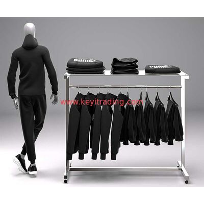 Soportes de exhibición personalizados de la tienda de ropa de los estantes de la ropa de la tienda al por menor