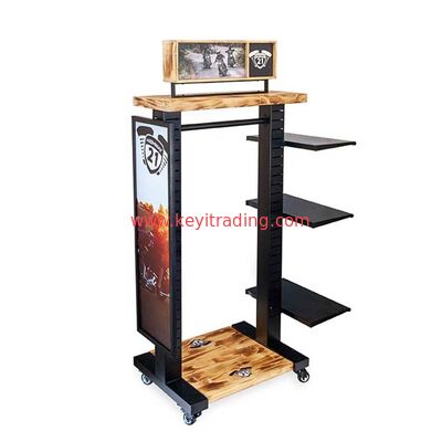 Estante de exhibición derecho de la tienda de ropa del piso ajustable de los estantes del metal