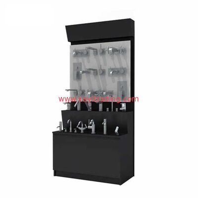 Freestanding 4 Sided Adjustable Wood Slatwall Display Stand For Faucet