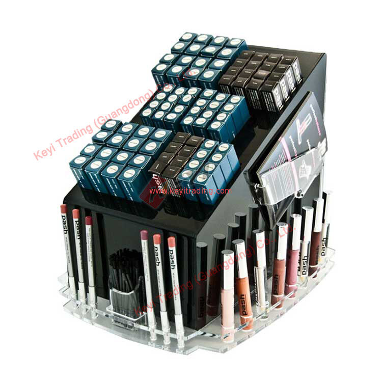 Caja de almacenamiento de lápiz labial acrílico, soporte para cosméticos, organizador de esmalte de uñas de maquillaje transparente, pantalla acrílica