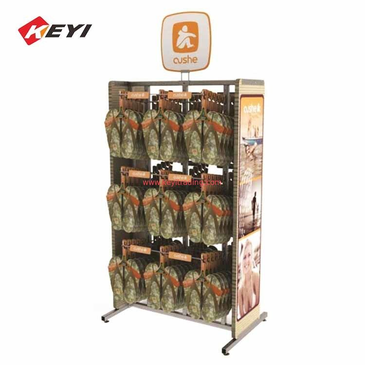 Piso de pie de malla de alambre metálico Flip Flops Display Stand para la tienda de venta al por menor