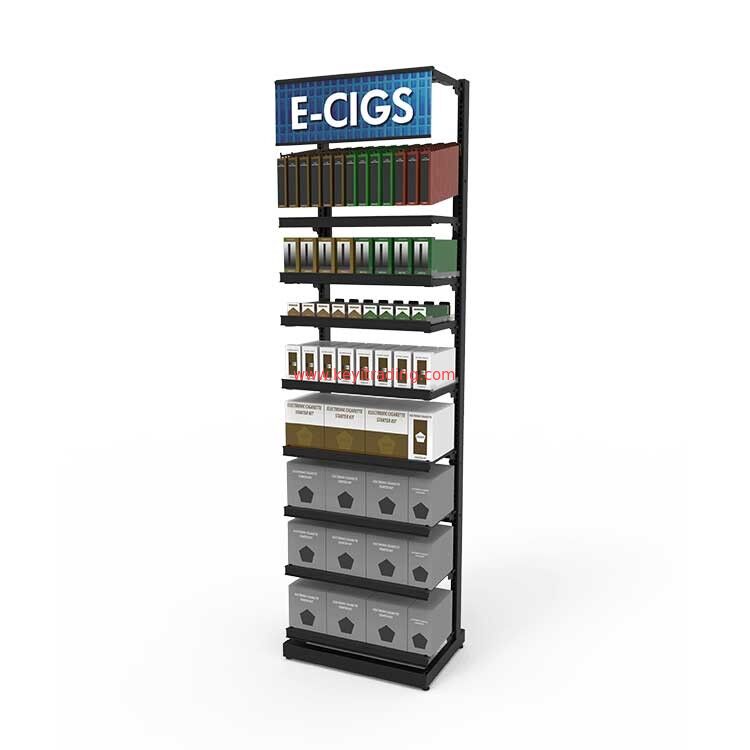 Retail Store Floor Standing Metal Shelves Electronic Cigarette Stand E-Cigarette Display
