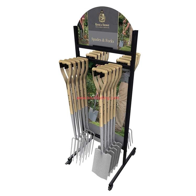 Flood Standing 2 Way Metal Garden Tools Display Rack For Shovel
